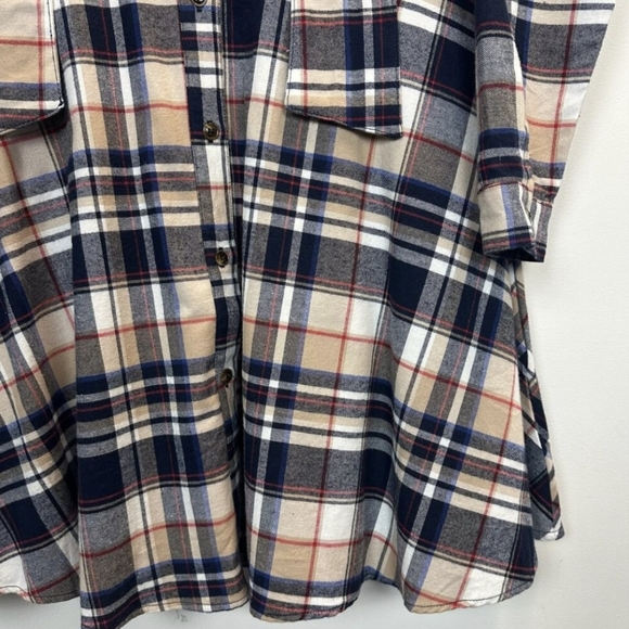 KJP Kiel James Patrick Cozy Cabin Plaid Flannel Acorn Harvest Dress - Picture 4 of 5